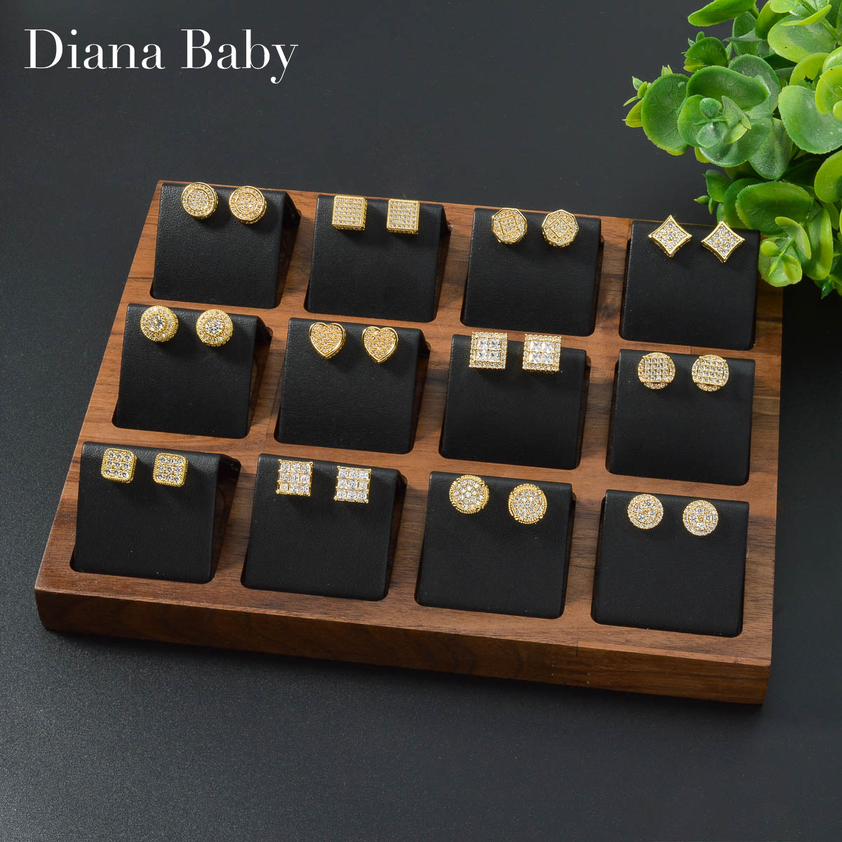 Women Accessories Dubai - Diana Baby Goud Kleur Oorbellen Bruidsaccessoires